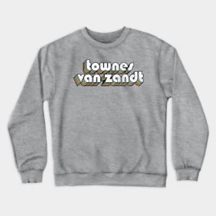 Townes Van Zandt - Retro Rainbow Letters Crewneck Sweatshirt